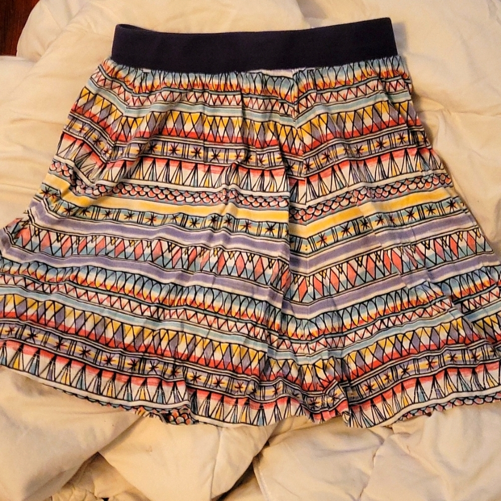 Tea Collection Girls size 7 Skirt with built-in Shorts Navy Print